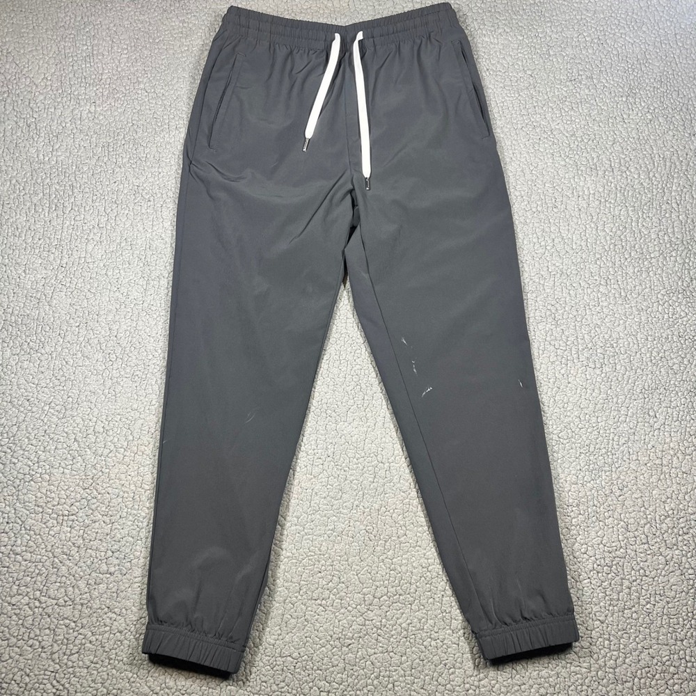 Cove USA Mens Joggers Charcoal Gray Performance Athletic Pants 32x28 Drawstring